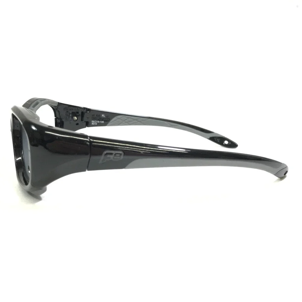 Rec Specs Athletic Goggles Frames SLAM XL 210 Shiny Black Gray Wrap 55-19-135